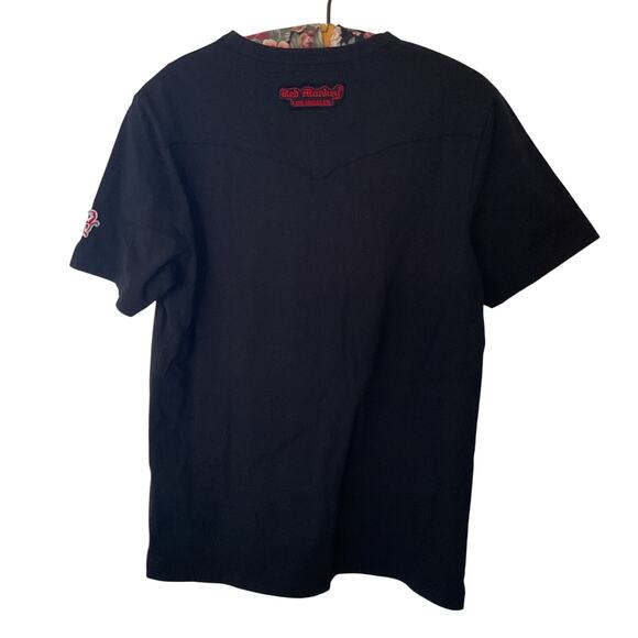 Red Monkey Y2K Streetwear Shirt Los Angeles Flame Hand Graphic Tee Men’s Sz S - Picture 2 of 11